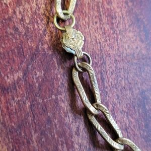 Antique Gold 15" Choker Chain~ Flower Clasp
